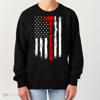 Fire Ax Fire Departt Firefighter American Axe Flag Gift Women's Sweatshirt