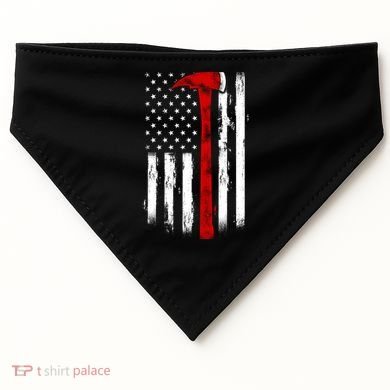 Fire Ax Fire Departt Firefighter American Axe Flag Gift USA-Made Doggie Bandana