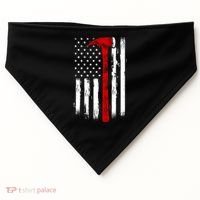 Fire Ax Fire Departt Firefighter American Axe Flag Gift USA-Made Doggie Bandana thumb 0