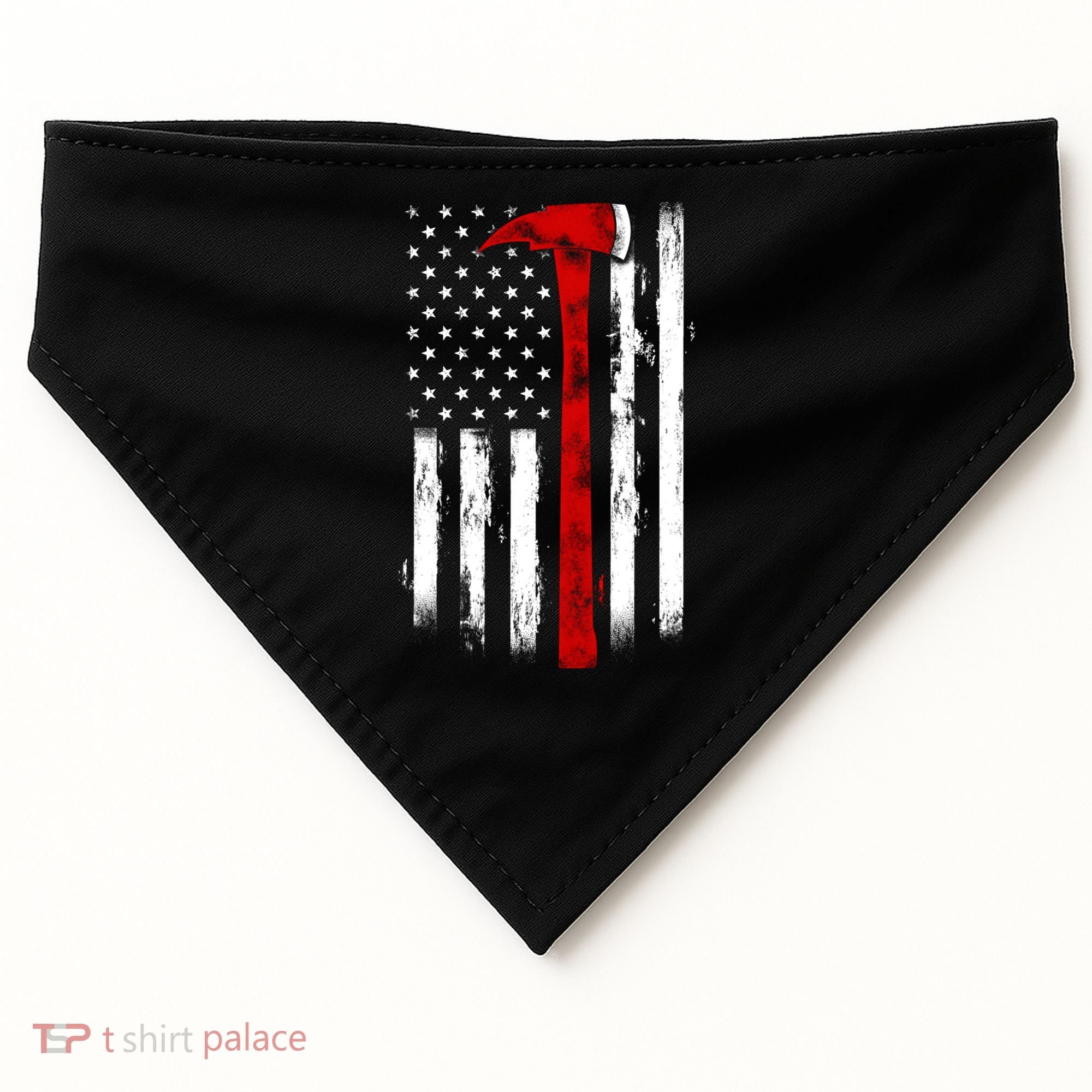 Fire Ax Fire Departt Firefighter American Axe Flag Gift USA-Made Doggie Bandana