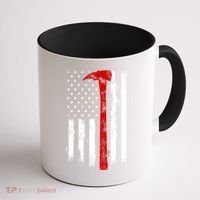 Fire Ax Fire Departt Firefighter American Axe Flag Gift Coffee Mug thumb 1