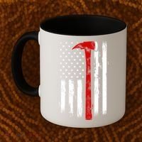 Fire Ax Fire Departt Firefighter American Axe Flag Gift Coffee Mug thumb 2