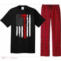 Fire Ax Fire Departt Firefighter American Axe Flag Gift Pajama Set thumb 0