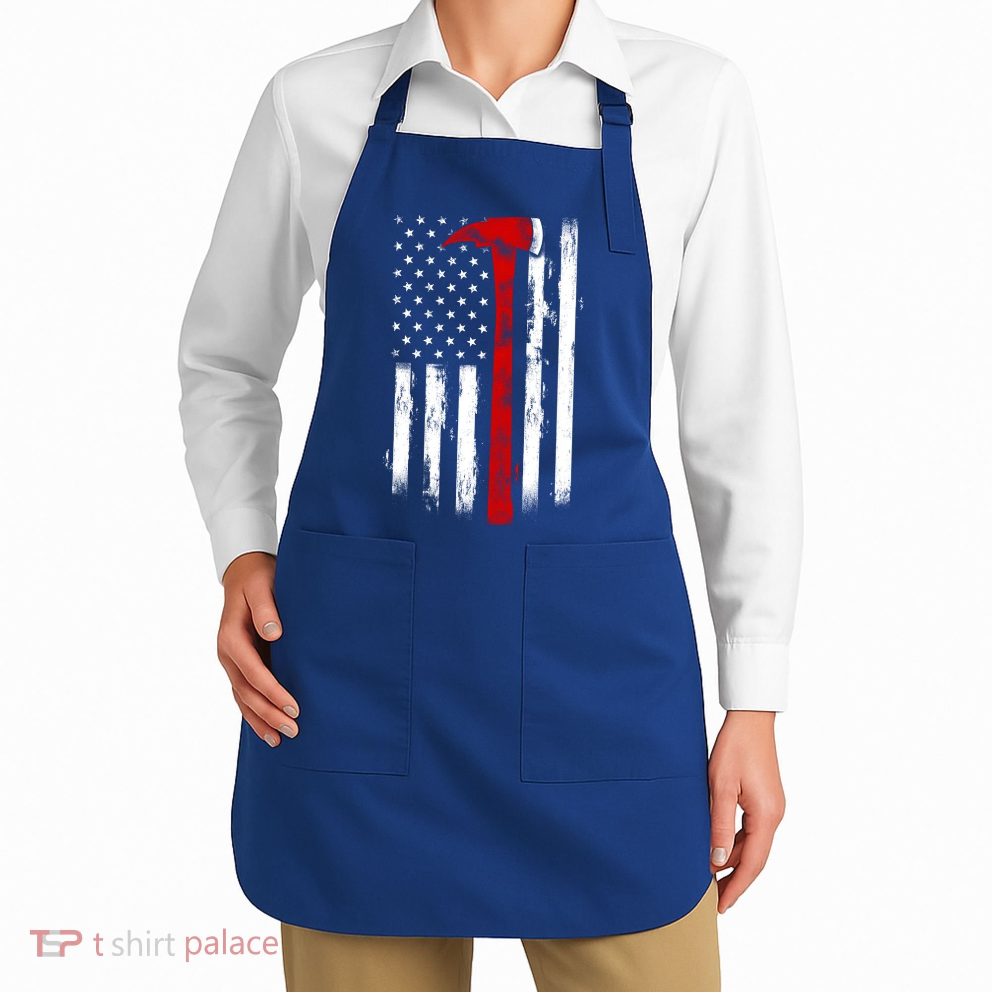 Fire Ax Fire Departt Firefighter American Axe Flag Gift Apron
