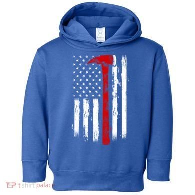 Fire Ax Fire Departt Firefighter American Axe Flag Gift Toddler Hoodie