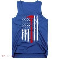 Fire Ax Fire Departt Firefighter American Axe Flag Gift Tank Top thumb 0
