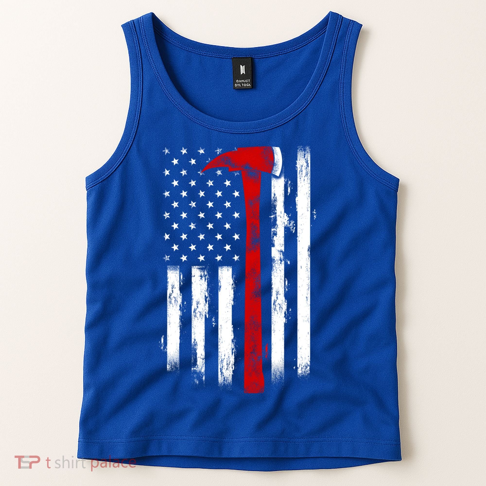 Fire Ax Fire Departt Firefighter American Axe Flag Gift Tank Top