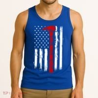 Fire Ax Fire Departt Firefighter American Axe Flag Gift Tank Top thumb 3