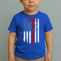 Fire Ax Fire Departt Firefighter American Axe Flag Gift Toddler T-Shirt thumb 2