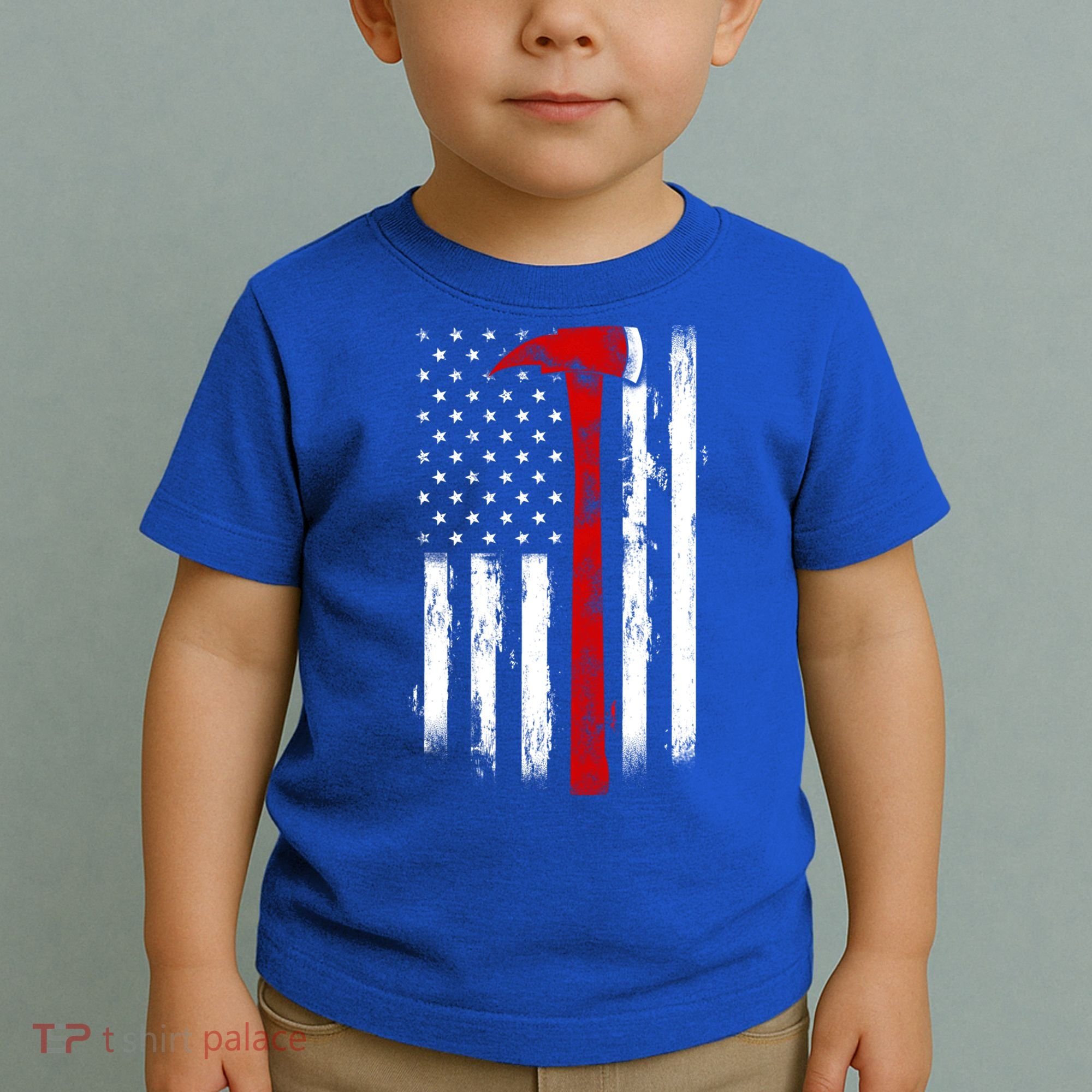 Fire Ax Fire Departt Firefighter American Axe Flag Gift Toddler T-Shirt