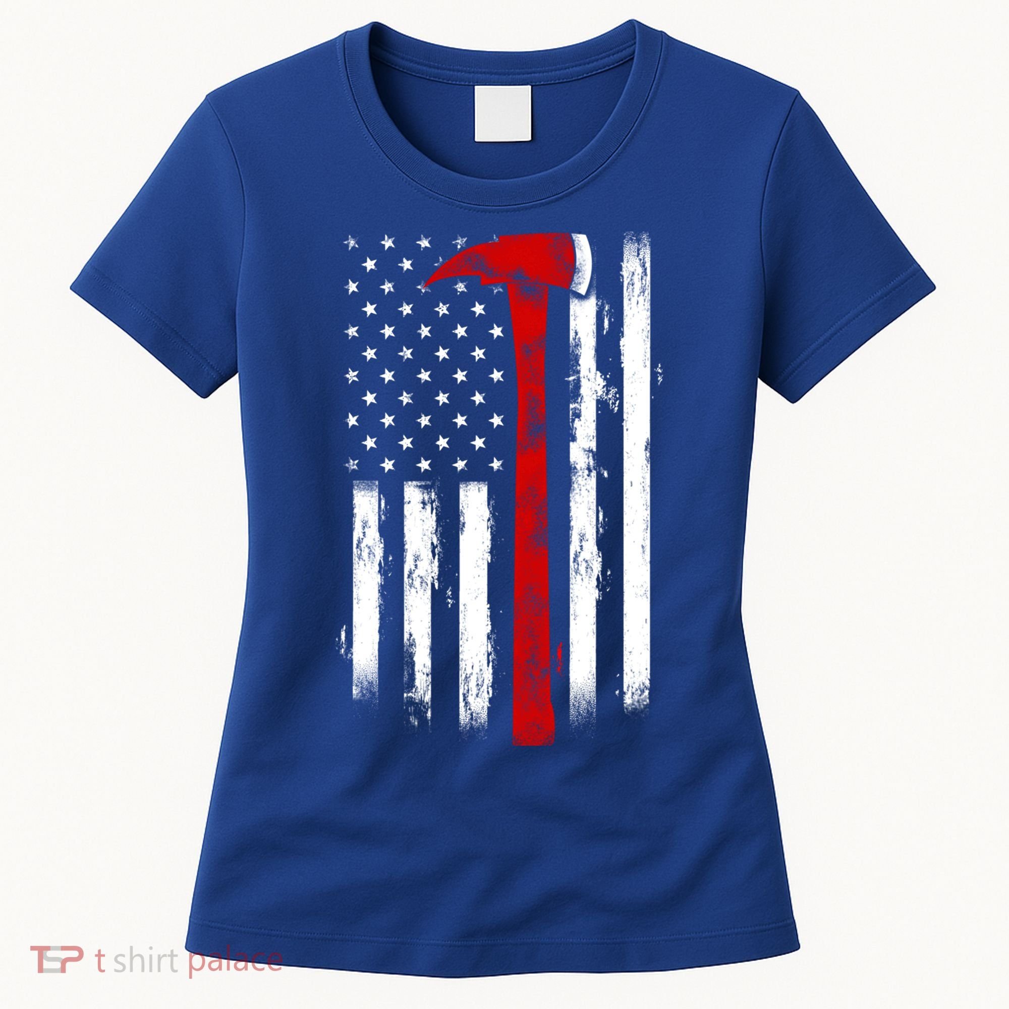 Fire Ax Fire Departt Firefighter American Axe Flag Gift Women's T-Shirt