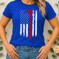 Fire Ax Fire Departt Firefighter American Axe Flag Gift Women's T-Shirt thumb 2
