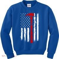 Fire Ax Fire Departt Firefighter American Axe Flag Gift Kids Sweatshirt thumb 0