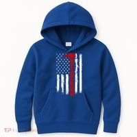 Fire Ax Fire Departt Firefighter American Axe Flag Gift Kids Hoodie thumb 0