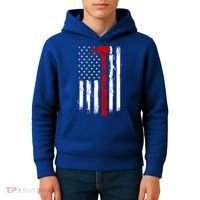Fire Ax Fire Departt Firefighter American Axe Flag Gift Kids Hoodie thumb 4