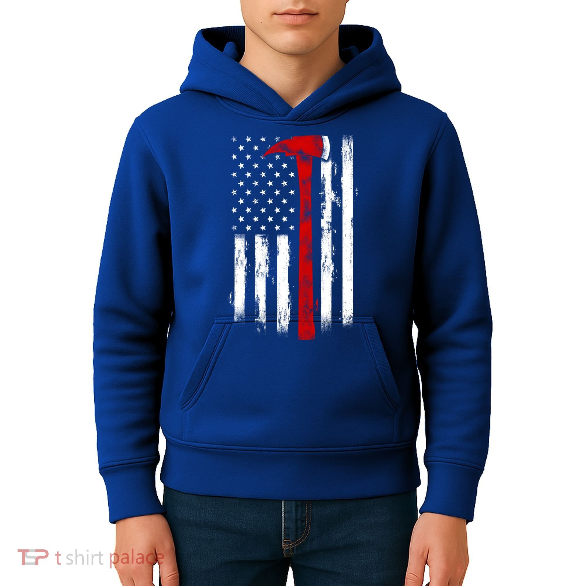Fire Ax Fire Departt Firefighter American Axe Flag Gift Kids Hoodie