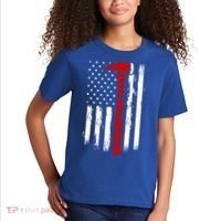 Fire Ax Fire Departt Firefighter American Axe Flag Gift Kids T-Shirt thumb 2