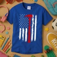Fire Ax Fire Departt Firefighter American Axe Flag Gift Kids T-Shirt thumb 3