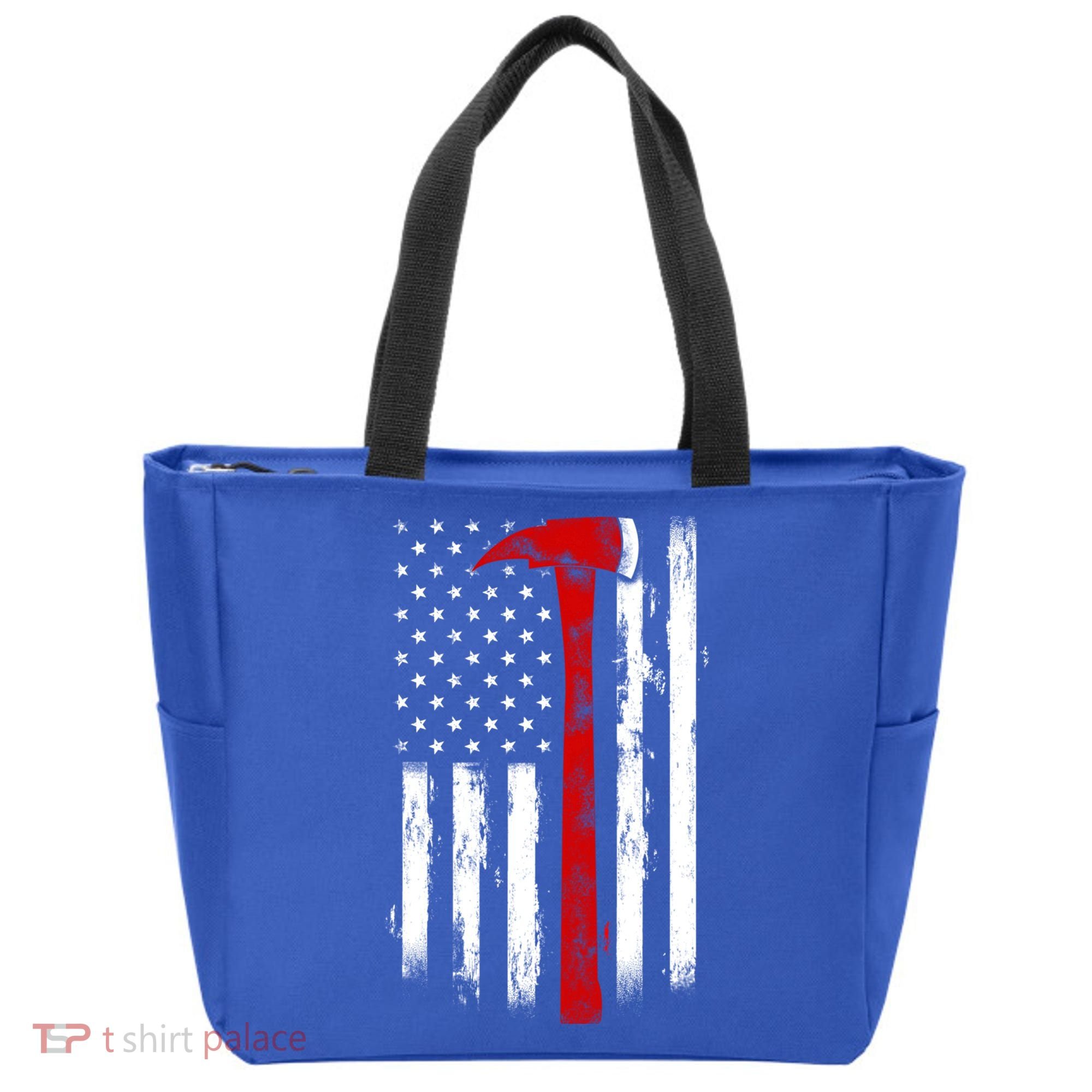 Fire Ax Fire Departt Firefighter American Axe Flag Gift Tote Bag