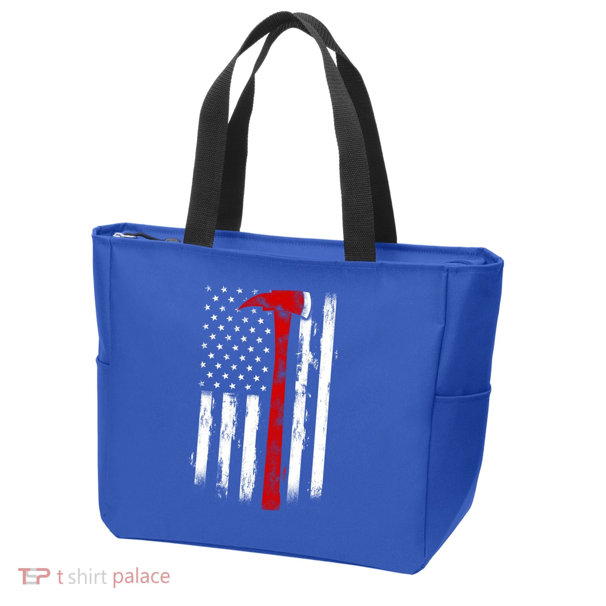 Fire Ax Fire Departt Firefighter American Axe Flag Gift Tote Bag
