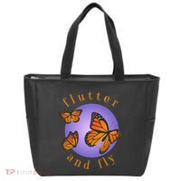Flutter And Fly Apparel Monarch Butterflies On Glowing Moon Tote Bag thumb 0