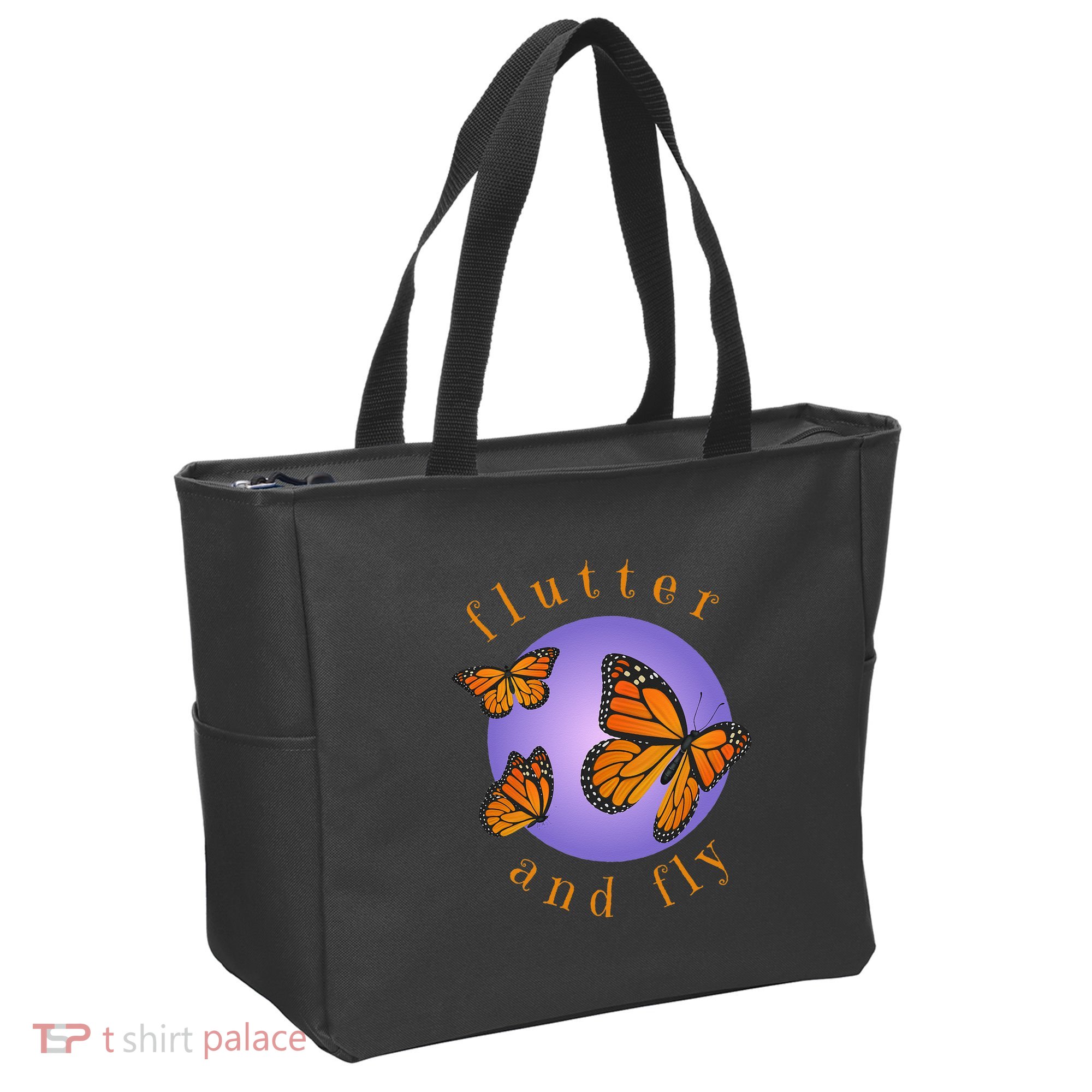 Flutter And Fly Apparel Monarch Butterflies On Glowing Moon Tote Bag