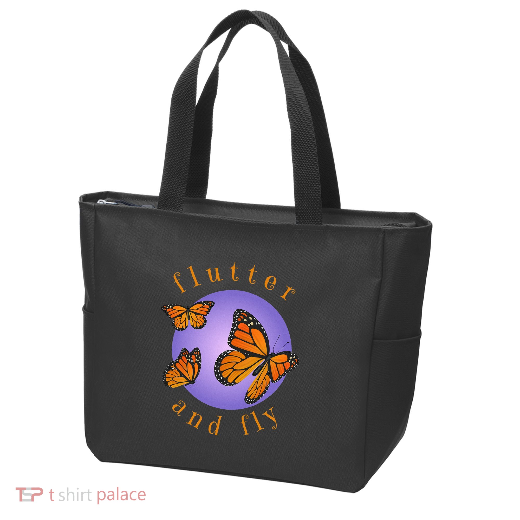 Flutter And Fly Apparel Monarch Butterflies On Glowing Moon Tote Bag