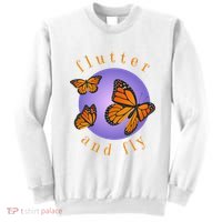 Flutter And Fly Apparel Monarch Butterflies On Glowing Moon Sweatshirt thumb 0