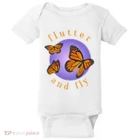 Flutter And Fly Apparel Monarch Butterflies On Glowing Moon Baby Bodysuit thumb 0
