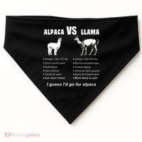 Funny Animal Facts Differences Llama Vs Alpaca Squad Lovers USA-Made Doggie Bandana thumb 0