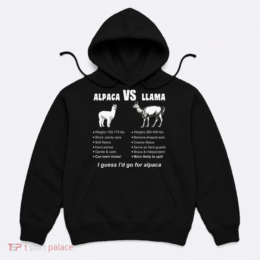 Funny Animal Facts Differences Llama Vs Alpaca Squad Lovers Hoodie