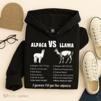 Funny Animal Facts Differences Llama Vs Alpaca Squad Lovers Hoodie thumb 4