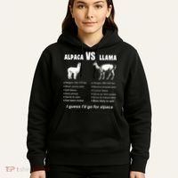 Funny Animal Facts Differences Llama Vs Alpaca Squad Lovers Hoodie thumb 5