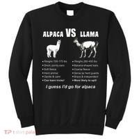 Funny Animal Facts Differences Llama Vs Alpaca Squad Lovers Sweatshirt thumb 0