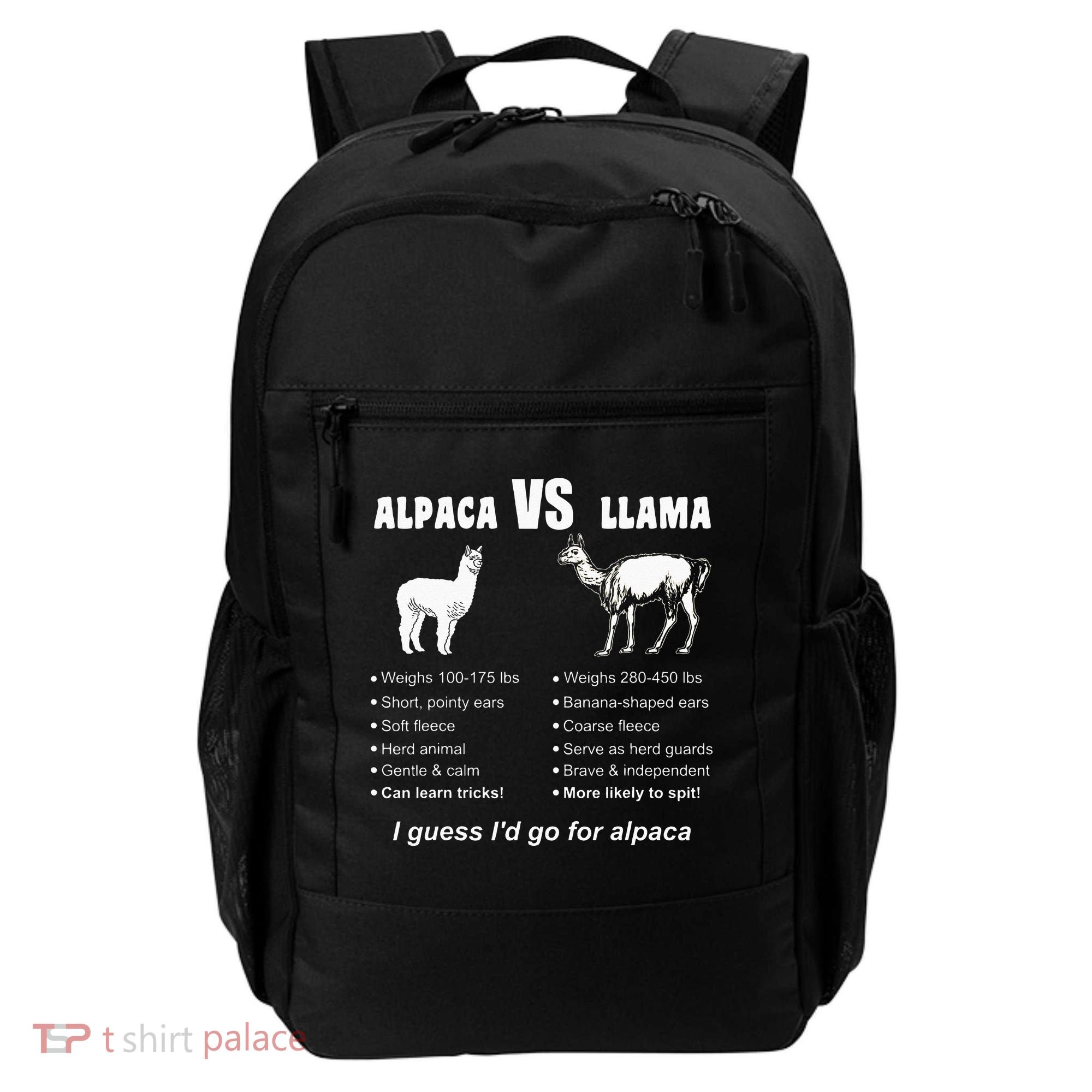 Funny Animal Facts Differences Llama Vs Alpaca Squad Lovers Backpack