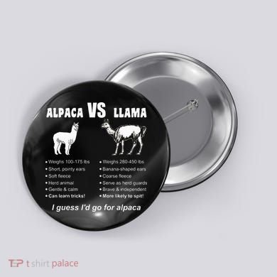 Funny Animal Facts Differences Llama Vs Alpaca Squad Lovers Button