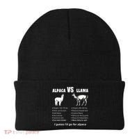 Funny Animal Facts Differences Llama Vs Alpaca Squad Lovers Beanie thumb 0