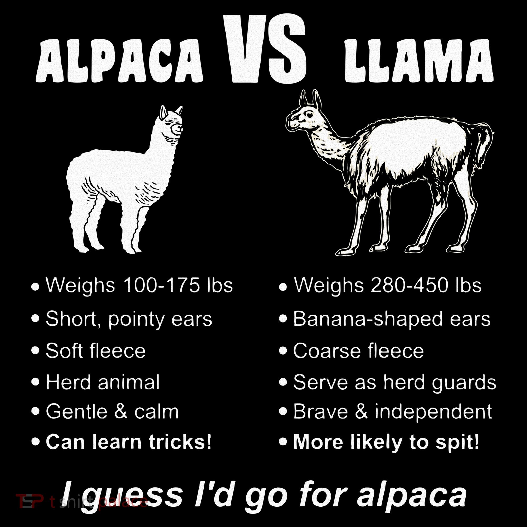 Funny Animal Facts Differences Llama Vs Alpaca Squad Lovers Women's Hoodie