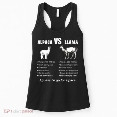 Funny Animal Facts Differences Llama Vs Alpaca Squad Lovers Women's Tank Top