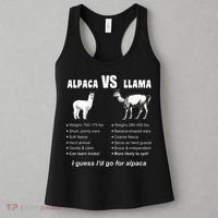 Funny Animal Facts Differences Llama Vs Alpaca Squad Lovers Women's Tank Top thumb 3