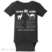 Funny Animal Facts Differences Llama Vs Alpaca Squad Lovers Baby Bodysuit thumb 0