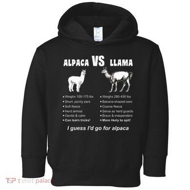 Funny Animal Facts Differences Llama Vs Alpaca Squad Lovers Toddler Hoodie