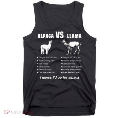 Funny Animal Facts Differences Llama Vs Alpaca Squad Lovers Tank Top