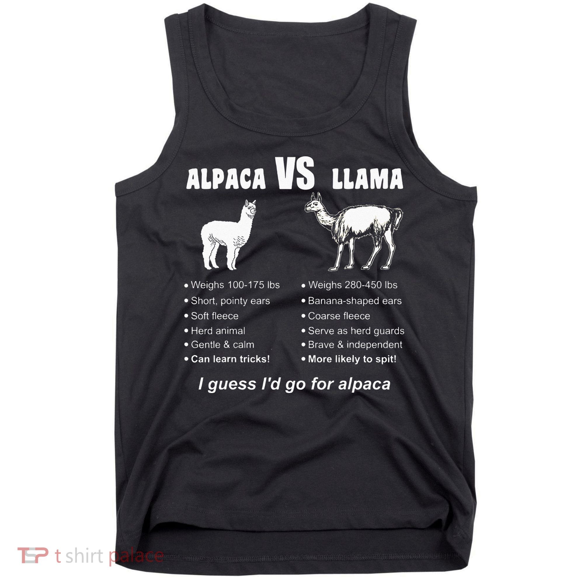 Funny Animal Facts Differences Llama Vs Alpaca Squad Lovers Tank Top