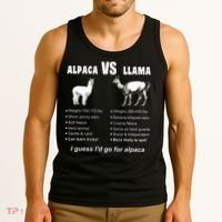 Funny Animal Facts Differences Llama Vs Alpaca Squad Lovers Tank Top thumb 3