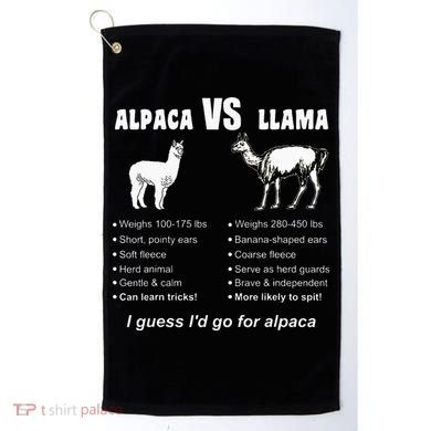 Funny Animal Facts Differences Llama Vs Alpaca Squad Lovers Golf Towel