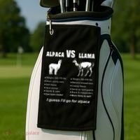 Funny Animal Facts Differences Llama Vs Alpaca Squad Lovers Golf Towel thumb 2