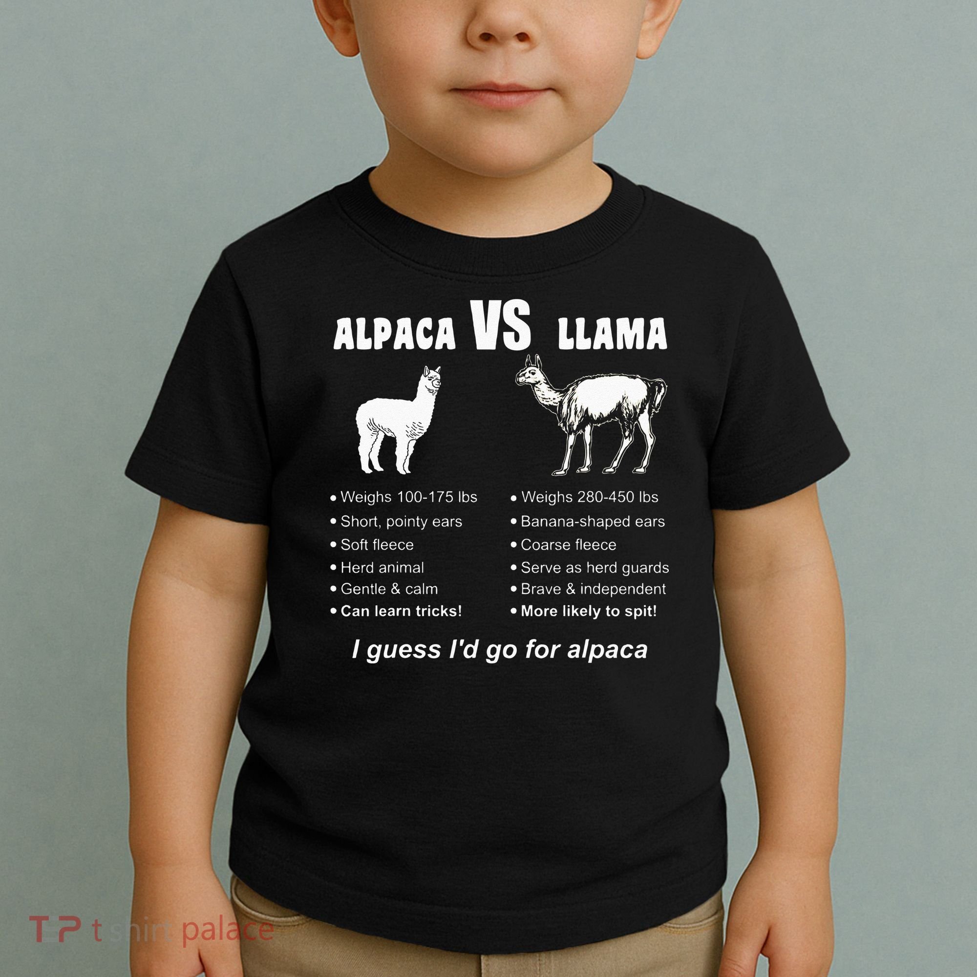 Funny Animal Facts Differences Llama Vs Alpaca Squad Lovers Toddler T-Shirt