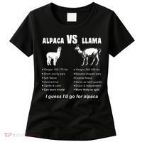 Funny Animal Facts Differences Llama Vs Alpaca Squad Lovers Women's T-Shirt thumb 0
