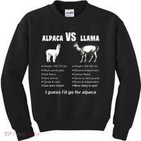 Funny Animal Facts Differences Llama Vs Alpaca Squad Lovers Kids Sweatshirt thumb 0
